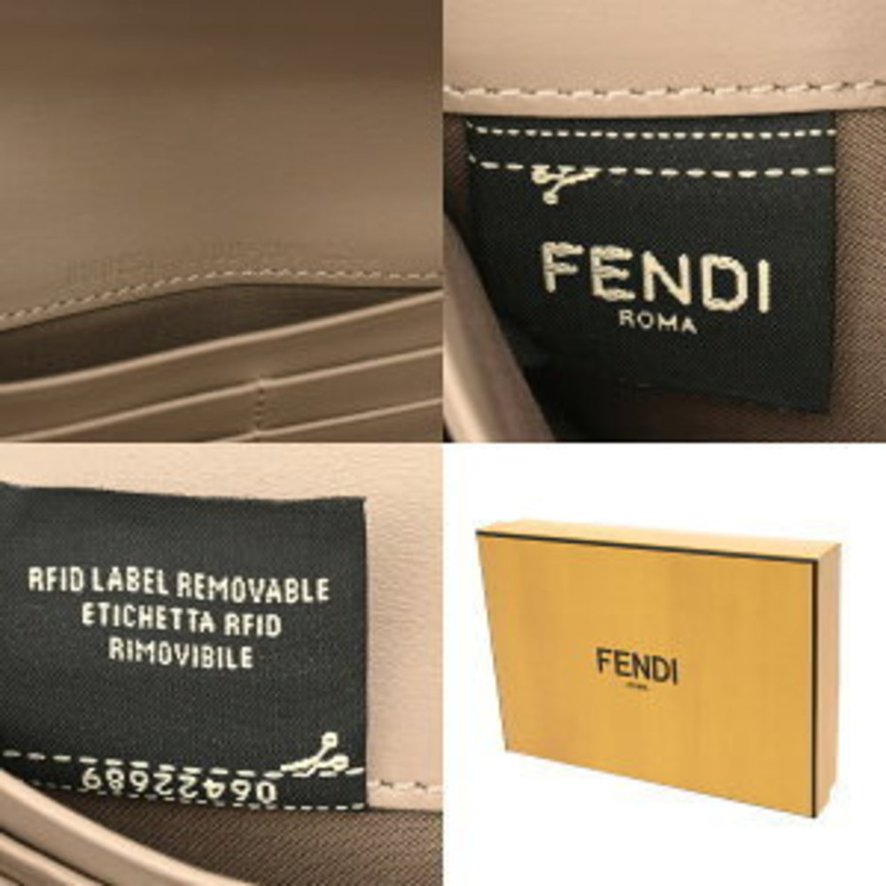 Fendi Long Wallet Greige Calf Leather - Picture 10 of 10